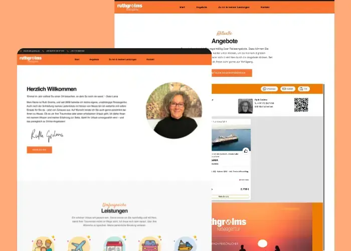 Website-Screenshot: Ruth Grolms Reiseagentur